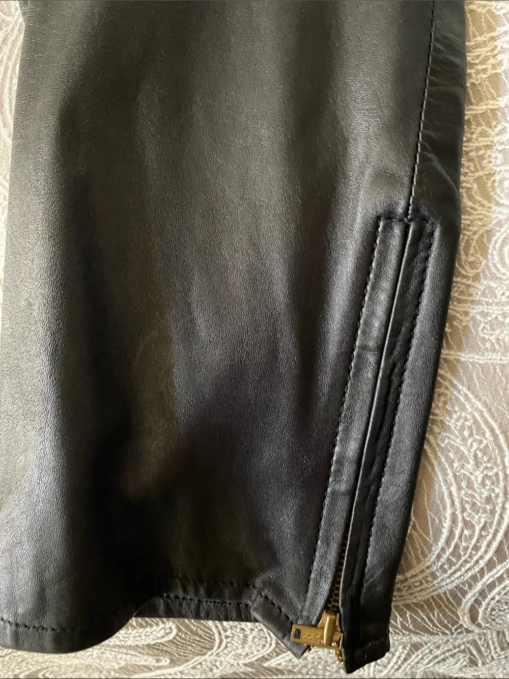 Wilson Black Slim Straight Leather Jeans